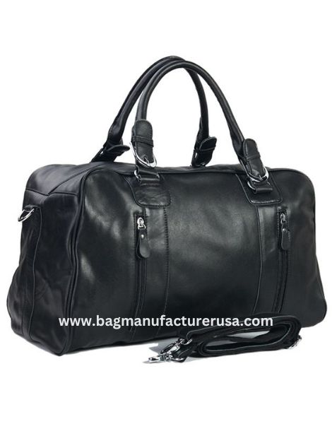 Wholesale High Quality Black Leather Travel Bag