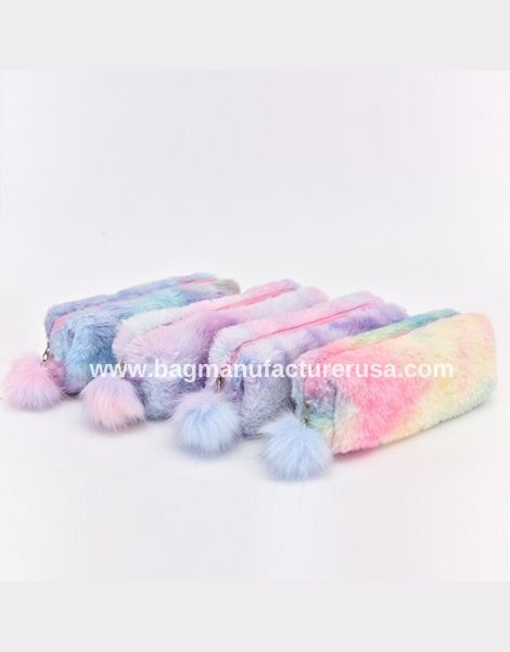 wholesale fur stationery pencil bag
