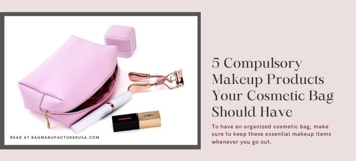 makeup products for cosmetic bag