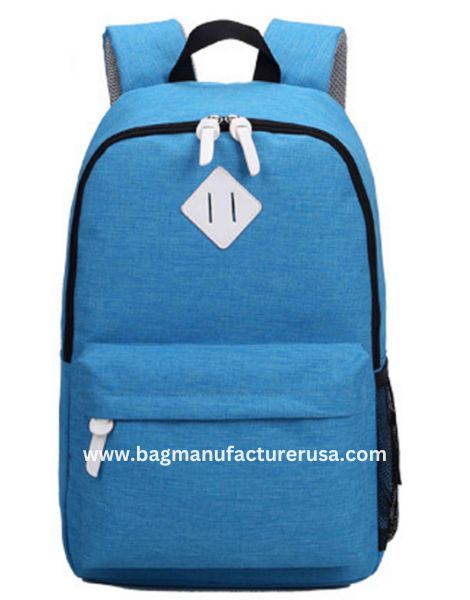wholesale polyester blue zipper backpack bags