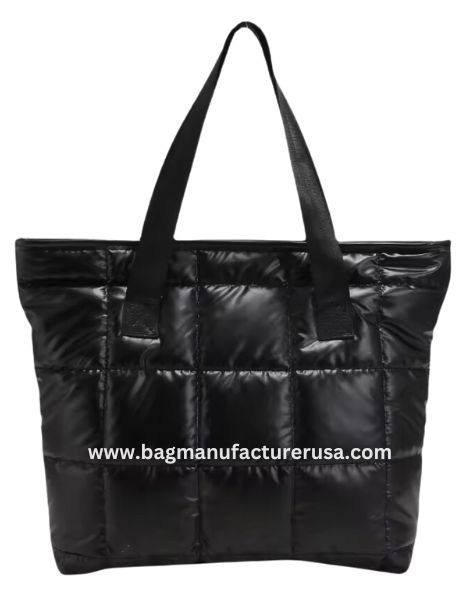 wholesale black puffer tote bag manufacturer