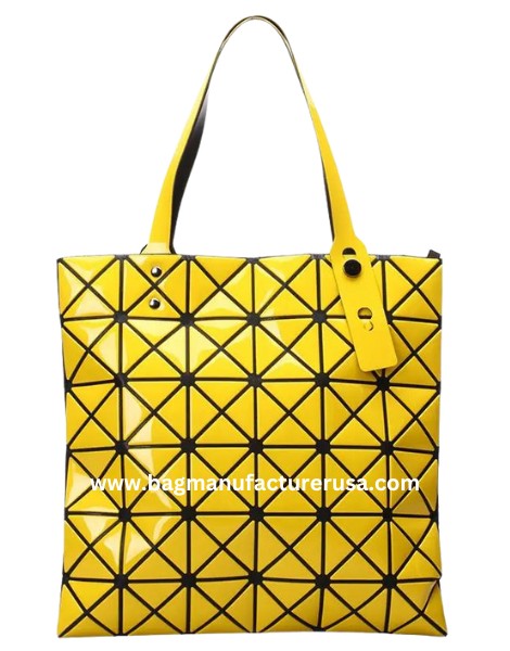 wholesale geometric pattern yellow tote bag manufacturer