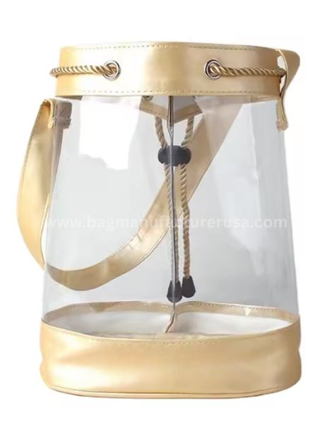 wholesale clear pvc drawstring bag