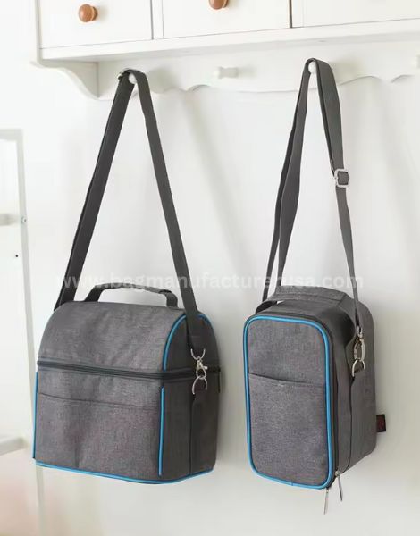 wholesale soft gray insulated extra large lunch bag manufacturer