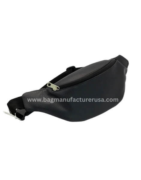 custom unisex black belt bag with zipper