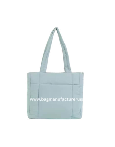 wholesale custom nylon puffy quilted tote bag