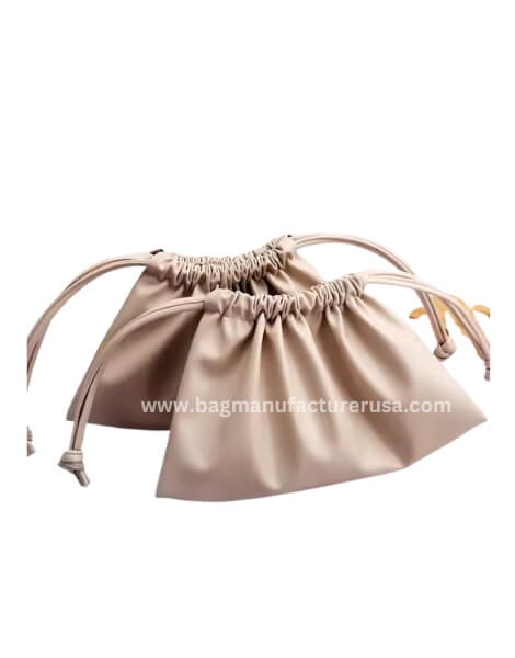 wholesale pu leather drawstring cosmetic bag