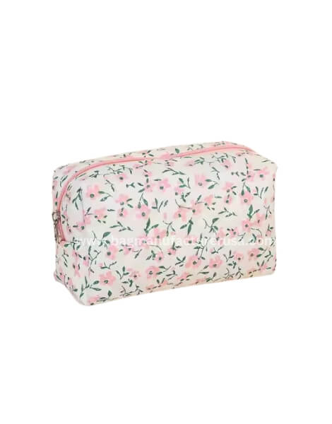 wholesale cotton puffy quilted makeup bag