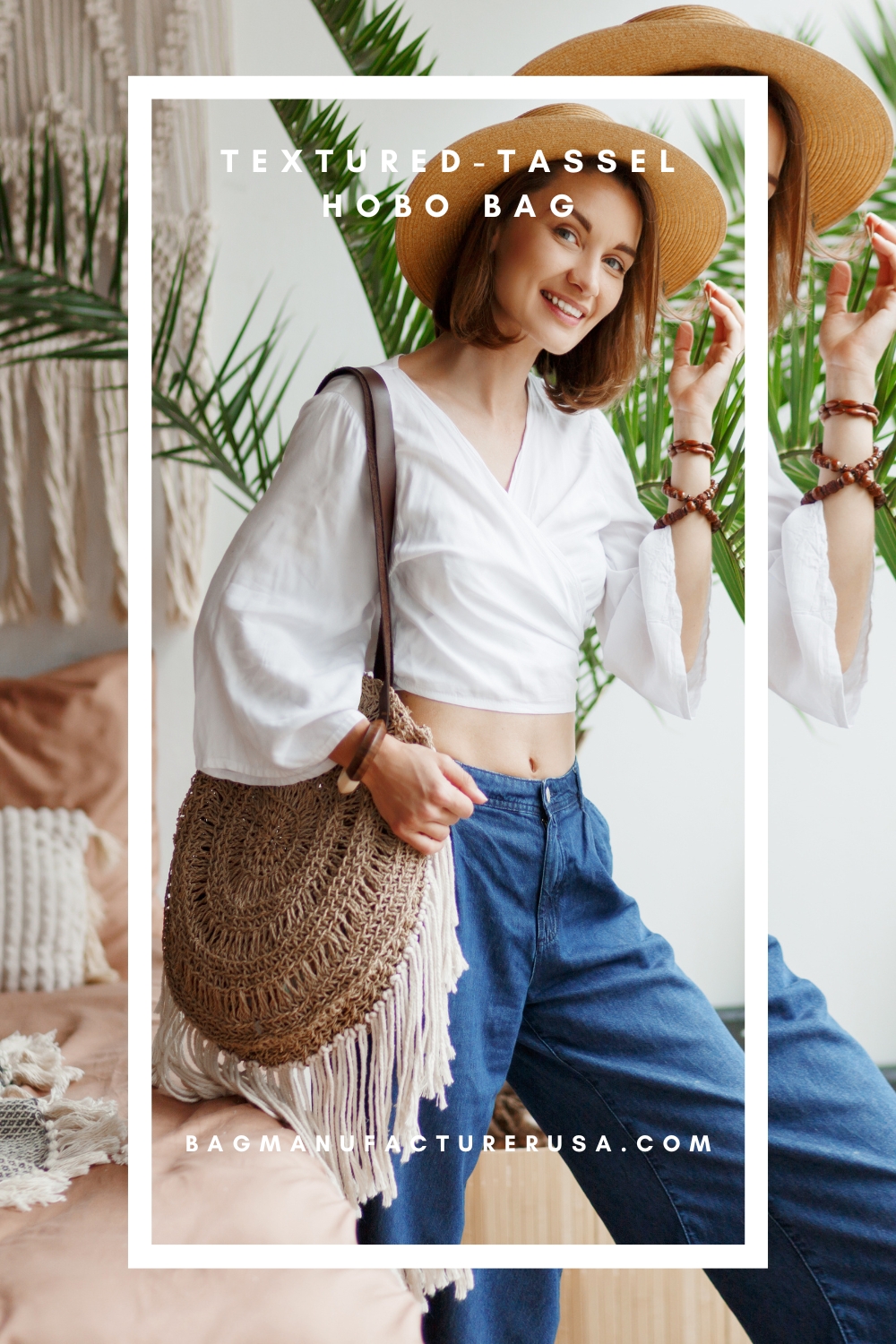 textured tassel hobo bag textured tassel hobo bag