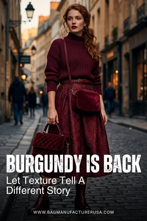 Let Texture Tell a Different Story Burgundy Bag Trends Retailers Should Stock