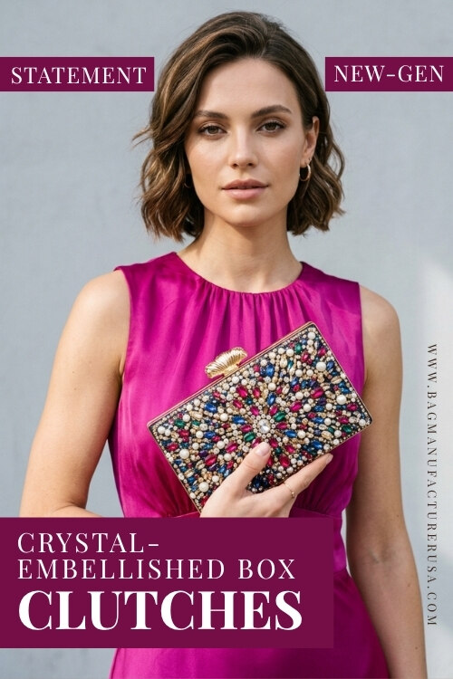 Crystal-Embellished Box Clutches Must Have Clutch Bag for Retailers